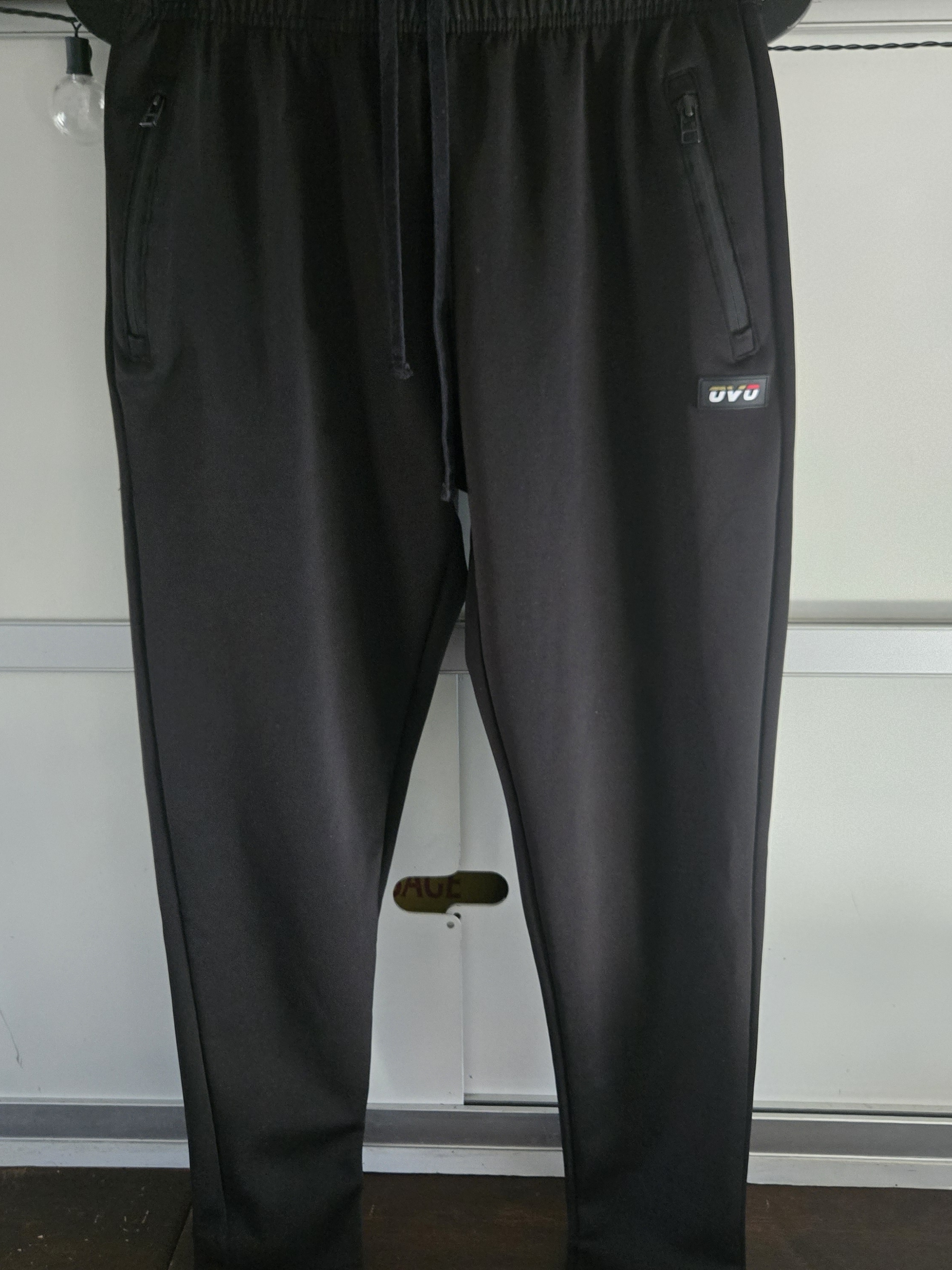 Ovo Black Men's Athletic Joggers With Zip Pockets